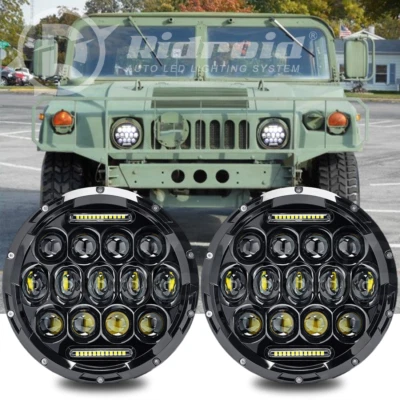 Faróis de LED feixe alto-baixo DRL para Humvee M998 M923 M35a2 caminhão 7"" polegadas - Imagem 1 de 4