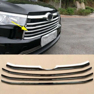 Chrome Front Mesh Grille Grill Cover Trim Bumper For Toyota Highlander 2014-16 - Picture 1 of 6