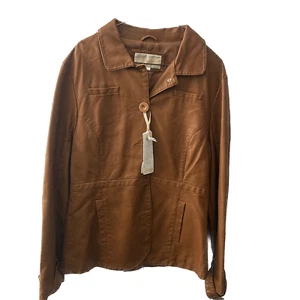 Frida G London PU Faux Leather Style Jacket, Women's Large, Brown, New with Tags - Picture 1 of 6