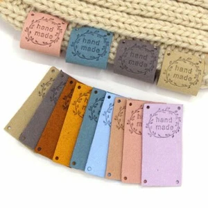 20pcs Wreath Fiber Leather Tags Clothes Handmade Tags Labels Sewing Crafts Makin - Picture 1 of 12