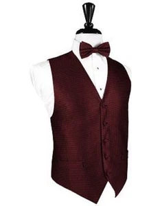 Luxury Silk Weave Tuxedo Vest & Bowtie - Picture 1 of 4