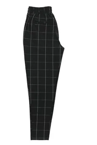 ICHI Kate Square Cropped Ladies Pants Trousers SIZE S Black White Check Stretch - Picture 1 of 7