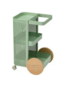 New IKEA DAJLIEN Metal trolley with castors,42x39x65cm,light green,605.572.65 - Picture 1 of 3