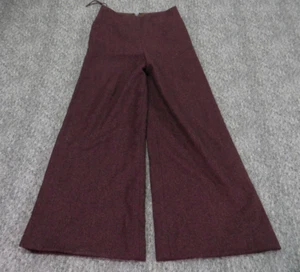 Vintage Carolina Herrera Wool Wide Leg Pants Womens 2 Pull-On Flare Red Sample - Bild 1 von 7
