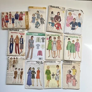 Lot Of 12 Rare VTG Sewing Patterns Women’s 1940-70s Fashion Designs Retro Cut - Picture 1 of 8