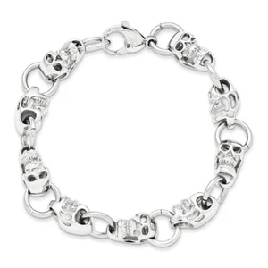 Stainless Steel Polished Skull Bracelet - Picture 1 of 2