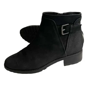 Caslon Stiefel Größe 6,5 wasserabweisend schwarz Leder Stiefeletten Schnalle seitlicher Reißverschluss - Bild 1 von 9