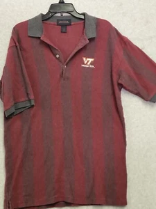Antigua Golf Virginia Tech Hokies Men's Large Collared Shirt, Maroon & Gray,USA  - Picture 1 of 10
