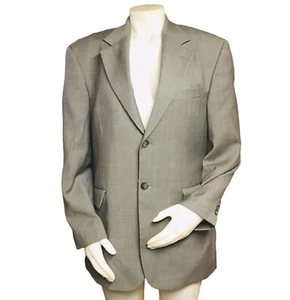 Men's Suit Jacket Blazer Stafford Career Wool Stripes Gray Blue Size 32 - Picture 1 of 11