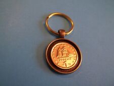 ONE (1) DRACHMA COIN - GREECE -  BRONZE CASED PENDANT KEY RING - 1976 to 1986