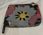 Isabella Fiore Multicolor Beaded Flower Fabric Wristlet Clutch Small PreOwned