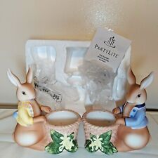 Party Lite Easter Spring Bertie & Bea Bunny Rabbit Votive Candle Holder TEALIGHT