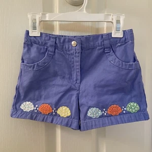 Gymboree Shorts Mermaid Magic Seashell Clam Shell Embroidered Girls Size 6 - Picture 1 of 7