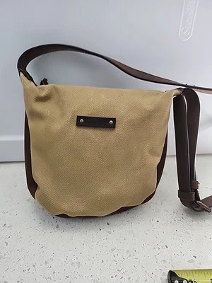 Bolso Bandolera LL Bean Cuero Algodón Encerado Marrón Pequeño Foto 1 de 4