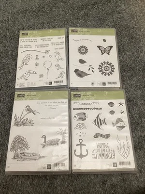 Stampin' Up Stamps Seaside Shore, Bird Banter, Moon Lake, Polka Dot Pieces. - Image 1 of 4