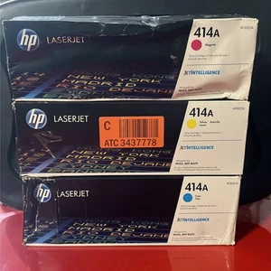 HP Original Versiegelt 414A CMY Toner Set W2022A Gelb W2023A Magenta W2021A Cyan - Bild 1 von 3