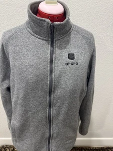 Ororo Jacket Mens Medium Gray Heated Fleece Full Zip *NO BATTERY* *UNTESTED* - Picture 1 of 9