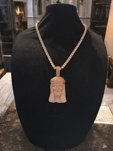 ESTATE: 6mm Tennis 164ctw Laboratorio Simulato Diamante ROSA 20" Collana Catena Ciondolo - Foto 1 di 5