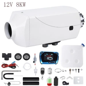 12V 8KW Diesel Air Heater W/Muffler No-Punching For Car RV Garage Aluminum Alloy - Picture 1 of 7