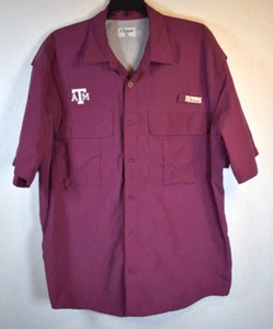 Texas A&M Aggies Hemd Herren XL weinrot Knopfleiste Angeln Outdoor belüftet Fußball - Bild 1 von 8