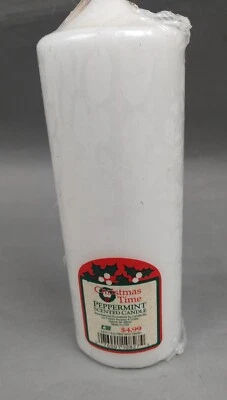 Candle-Lite 8” X 2.8” Pilar Vacaciones Menta Iglesia Decoración Hecho en EE. UU. De colección  Foto 1 de 4