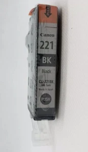 New Genuine OEM - Canon CLI-221 Black Ink Cartridge CLI-221BK No Box Sealed Ink - Picture 1 of 3
