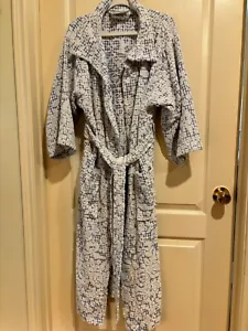 TJ Lawford Ladies Turkish Towel Blue White Robe size Small - Picture 1 of 6