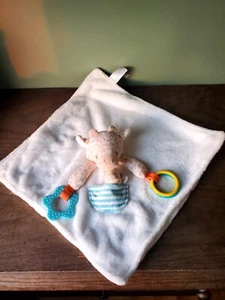 Carters Giraffe Lovey Mother w/ Baby Security Blanket w/ Teether Rings White - Picture 1 of 7