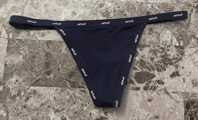 BRAGAS NUEVAS CON ETIQUETAS AERIE AMERICAN EAGLE AZUL MARINO LISO FINO NYLON SPANDEX CADENA EN V Foto 1 de 3