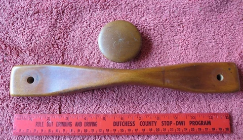 Vintage Wooden Handle 13" & Knob 2.5" for desk drawer Mid Century Modern dresser Cover