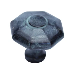 Solid Brass Patina Black Reclaimed Knob 1-1/2" Vintage - Picture 1 of 4