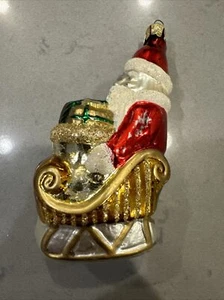 Adorno vintage de cristal de mercurio de Santa Santa Santa República Checa 4" - Imagen 1 de 4