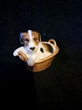 ROYAL DOULTON DOG TERRIER SITTING IN A BASKET  No.HN 2587, GLOSS , EXCELLENT