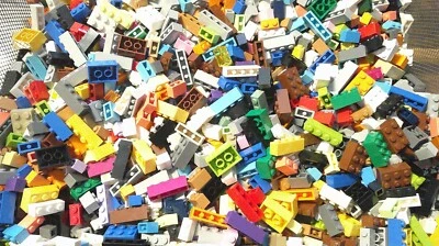 100x Lego® Grundbaustein in bunter Mischung Steine Basic 1x1 1x2 1x3 1x4 2x3 - Bild 1 von 4