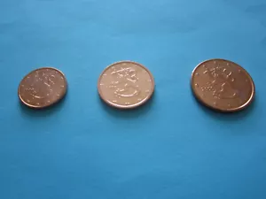 1 , 2, 5 Cent Finnland 1999 -2000 - 1999 bankfrisch aus Rolle - Bild 1 von 2