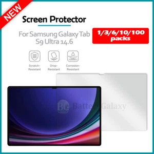 1-100 Lot LCD Clear HD Screen Protector for Android Samsung Galaxy Tab S9 Ultra - Picture 1 of 9