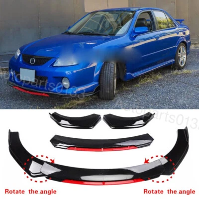 For 98-03 Mazda Protege 323 Gloss Front Bumper Lip Splitter Spoiler Body Kit - Image 1 of 4