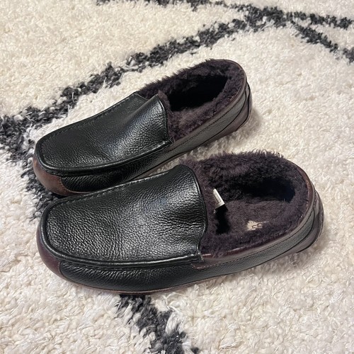 Mocassino slip on Ugg Australia da uomo 8 Ascot Shearling foderato nero