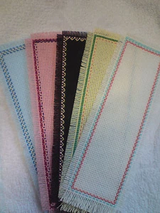 5 OF COLOURED 2.5" X 7.5" BOOK MARKER BLANKS WITH STITCHED FINISHED EDGES - Picture 1 of 6