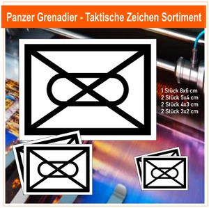 Panzer Grenadier - Taktische Zeichen, 7 Stück Aufkleber Sortiment - Picture 1 of 2