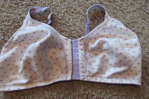 Comfort Choice white & lavender polka dot 50DDD bra - Picture 1 of 6