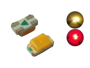 DUO LED 0603 SMD blanco cálido / rojo cambio de luz locomotoras giro bicolor 10 unidades S439 - Imagen 1 de 3