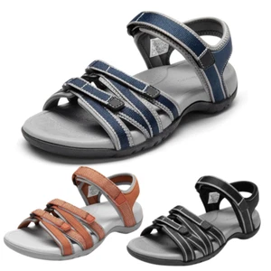 Women Outdoor Hiking Sport Sandals Hook and Loop Strap Beach Walking Shoes - Picture 1 of 17