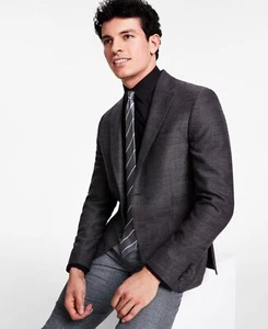 Calvin Klein Herren Slim-Fit Wool Woven Herringbone Sport Mantel, Schwarz/Weiß, 38R - Bild 1 von 1