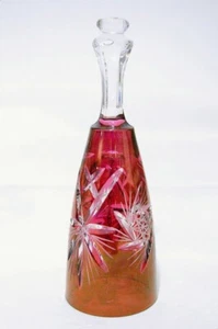 Campana de cristal artística roja rubí cortada a mano 093 - Imagen 1 de 3