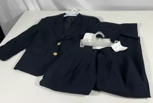 Neu mit Etikett Strasburg Jungen marineblau 2-teiliger Anzug Wolle Größe 5 - Bild 1 von 16
