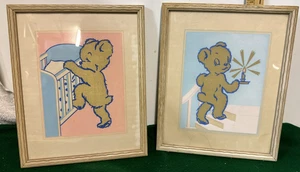 Magic Glows In The Dark Bilder Bären 40er Jahre Kleinkinder Spezialität Vintage - Bild 1 von 11