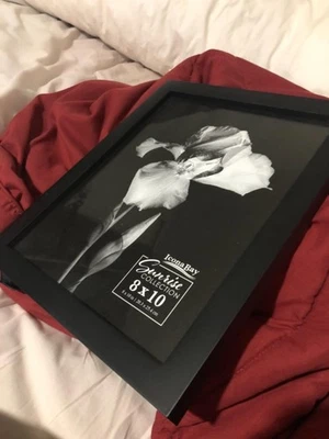 8x10 Mat to 5x7 Black Picture Frame - Painted Solid One-Piece Wood Composite - Image 1 of 4