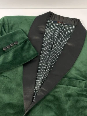Egara Green Velvet Sport Coat Blazer Dinner Jacket Men's 40S Smoking J4 - Image 1 of 4