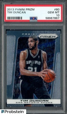 Panini Prizm #80 2013 Tim Duncan San Antonio Spurs Salón de la fama PSA 10 gemas como nuevo Foto 1 de 2